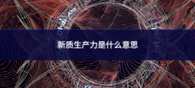 >新質(zhì)生產(chǎn)力是什么意思